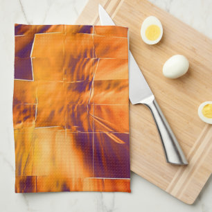 Linge De Cuisine Mosaïque Abstraite de feuille de papier orange rou