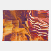 Linge De Cuisine Mosaïque Abstraite de feuille de papier orange rou (Horizontal)