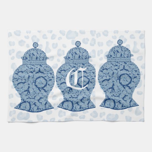 Linge De Cuisine Mosaïque de pots de gingembre de pot bleu (Horizontal)