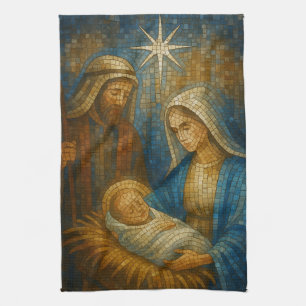 Linge De Cuisine Mosaïque de verre coloré de la Nativité Sainte F