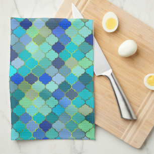 Linge De Cuisine Mosaïque marocaine Aqua bleue
