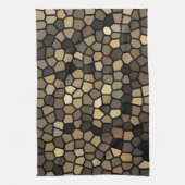 Linge De Cuisine Mosaïque noire, beige et marron (Vertical)