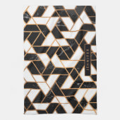 Linge De Cuisine Mosaïque noire et Marbre blanc (Vertical)