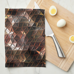 Linge De Cuisine Mosaïque triangulaire de couleur Brown avec léger