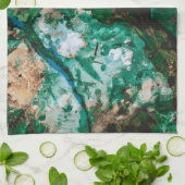 Linge De Cuisine Moss Agate Green Crystal Geode Abstract (Plié)
