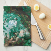 Linge De Cuisine Moss Agate Green Crystal Geode Abstract (Quart Plié)