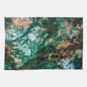Linge De Cuisine Moss Agate Green Crystal Geode Abstract (Horizontal)
