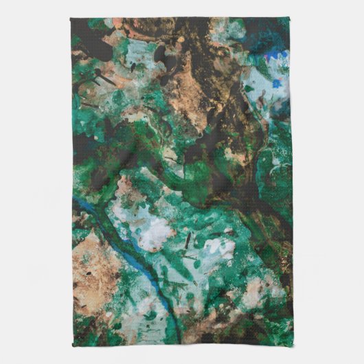 Linge De Cuisine Moss Agate Green Crystal Geode Abstract (Vertical)