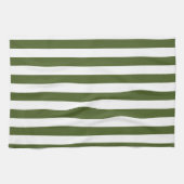 Linge De Cuisine Moss foncé Grandes vertes et blanches (Horizontal)