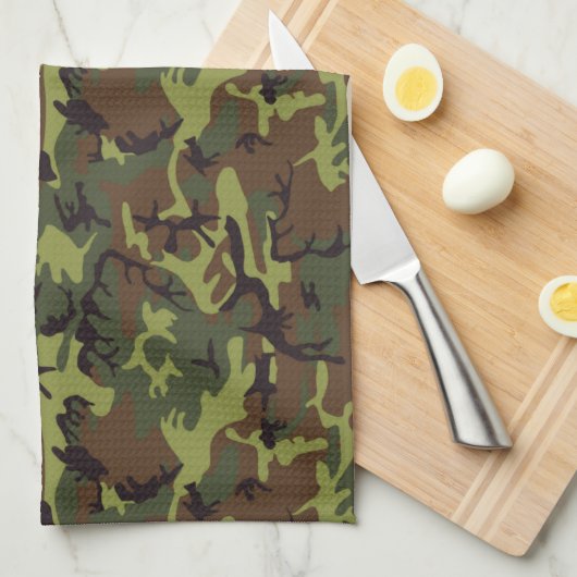 Linge De Cuisine Moss Green Camo (Quart Plié)