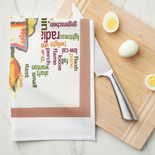 Linge De Cuisine Mot de flamme de bougie Cloud Art Imprimer (Quart Plié)