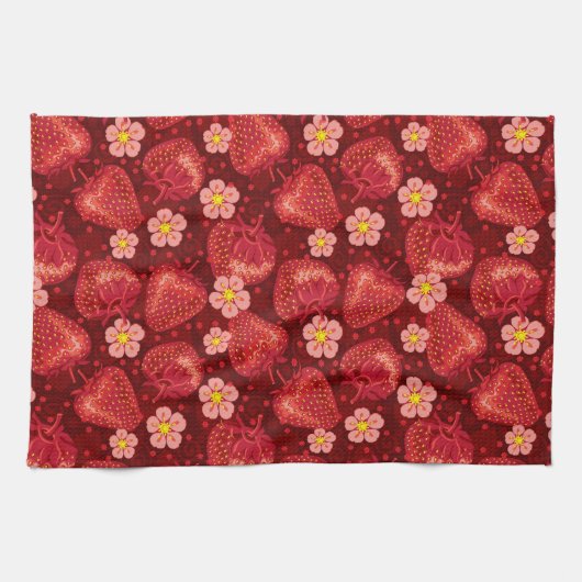Linge De Cuisine Motif 2 2 de fraise (Horizontal)