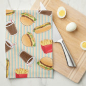 Linge De Cuisine Motif 2 d'aliments de préparation rapide (Quart Plié)