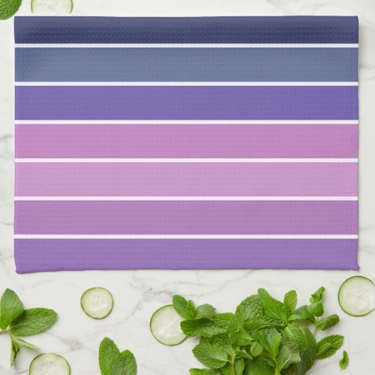 Linge De Cuisine Motif à bandes multiples (Plié)