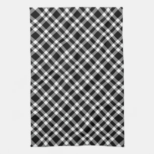 Linge De Cuisine Motif à carreaux à damier noir et blanc sans coutu