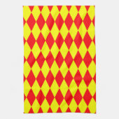 Linge De Cuisine Motif à carreaux Harlequin rouge jaune (Vertical)