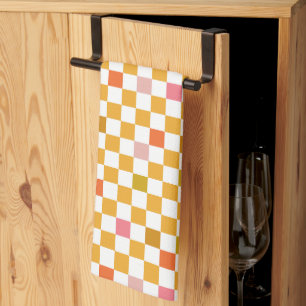 Linge De Cuisine Motif à carreaux jaune moderne