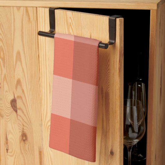 Linge De Cuisine Motif à carreaux orange Peach Fuzz (Pliage en tiers)