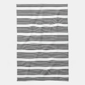 Linge De Cuisine Motif à cinq bandes noir et blanc (Vertical)