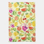 Linge De Cuisine Motif à doodle de fruits assoré (Vertical)