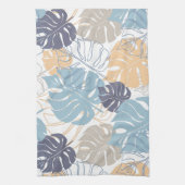 Linge De Cuisine Motif à feuilles bleu et jaune tropique (Vertical)