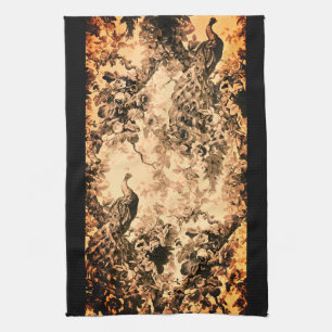 Linge De Cuisine motif à fleurs de paon victorien élégant