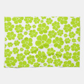 Linge De Cuisine Motif à fleurs en vert et blanc citron (Horizontal)