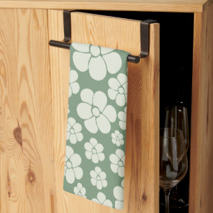 Linge De Cuisine Motif à fleurs - Vert