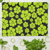 Linge De Cuisine Motif à fleurs - Vert citron (Plié)