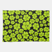 Linge De Cuisine Motif à fleurs - Vert citron (Horizontal)