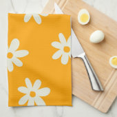 Linge De Cuisine Motif à fleurs Yellow White Retro (Quart Plié)