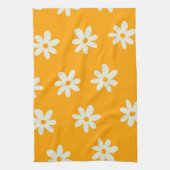 Linge De Cuisine Motif à fleurs Yellow White Retro (Vertical)