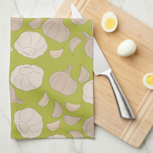 Linge De Cuisine Motif à l'ail - Cloches et ampoules à l'ail