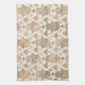 Linge De Cuisine Motif à main Hamsa Pastel Gold (Vertical)