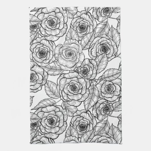 Linge De Cuisine motif à main rose (Vertical)