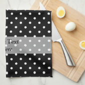 Linge De Cuisine Motif à points de polka noir (Quart Plié)