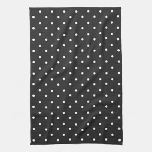 Linge De Cuisine Motif à pois noir et blanc sans couture 