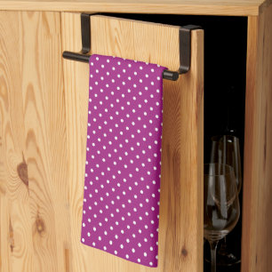 Linge De Cuisine Motif à pois violets