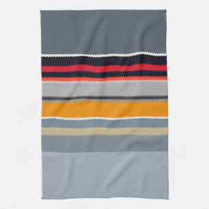 Linge De Cuisine Motif à rayures multicolores bleu jaune rouge