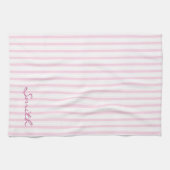 Linge De Cuisine Motif à rayures rose et blanc (Horizontal)