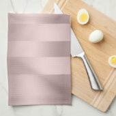 Linge De Cuisine motif à rayures rose-or (Quart Plié)