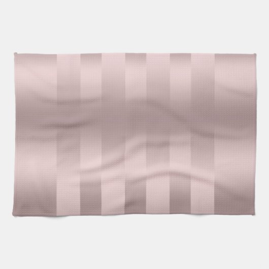 Linge De Cuisine motif à rayures rose-or (Horizontal)