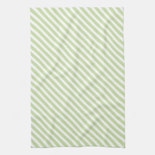 Linge De Cuisine Motif à rayures vert et blanc (Vertical)