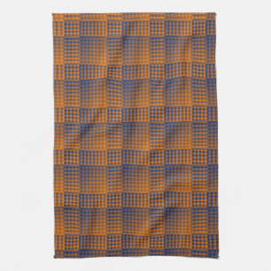 Linge De Cuisine Motif abstrait à carreaux orange et violet