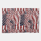 Linge De Cuisine Motif Abstrait Américain Rouge Blanc Bleu Drapeau (Horizontal)