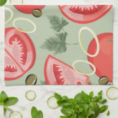 Linge De Cuisine Motif abstrait avec la tomate (Plié)