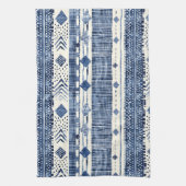 Linge De Cuisine Motif Abstrait Bleu Et Blanc (Vertical)