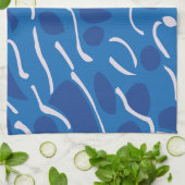 Linge De Cuisine Motif Abstrait Blue Water Waves (Plié)