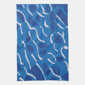 Linge De Cuisine Motif Abstrait Blue Water Waves (Vertical)