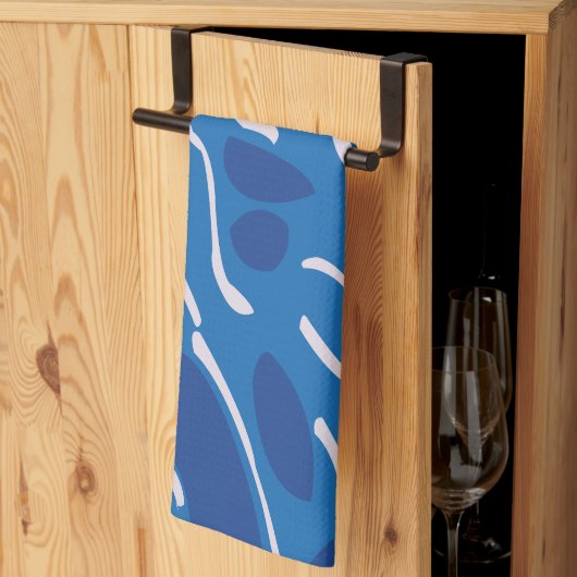 Linge De Cuisine Motif Abstrait Blue Water Waves (Pliage en tiers)